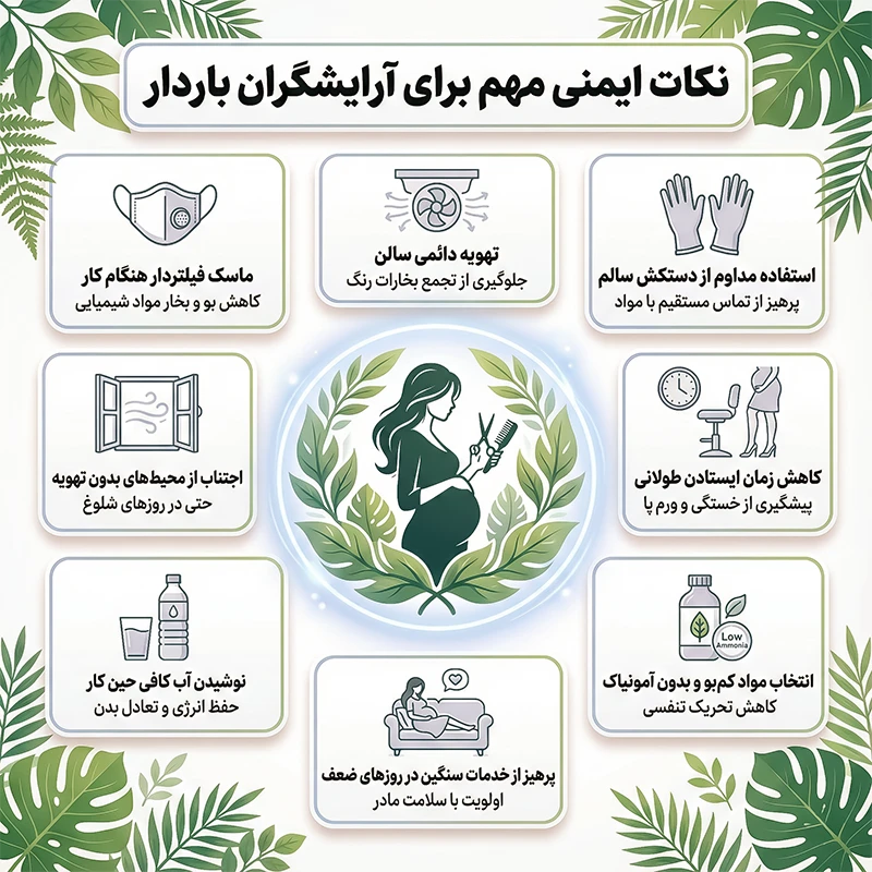 رنگ کردن مو در بارداری 6 نکات ایمنی برای آرایشگران باردار