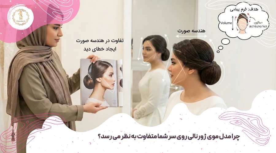 راهنمای انتخاب مدل موی عروس متناسب با فرم صورت 1 چرا مدل موی ژورنالی روی سر شما متفاوت به نظر می رسد؟